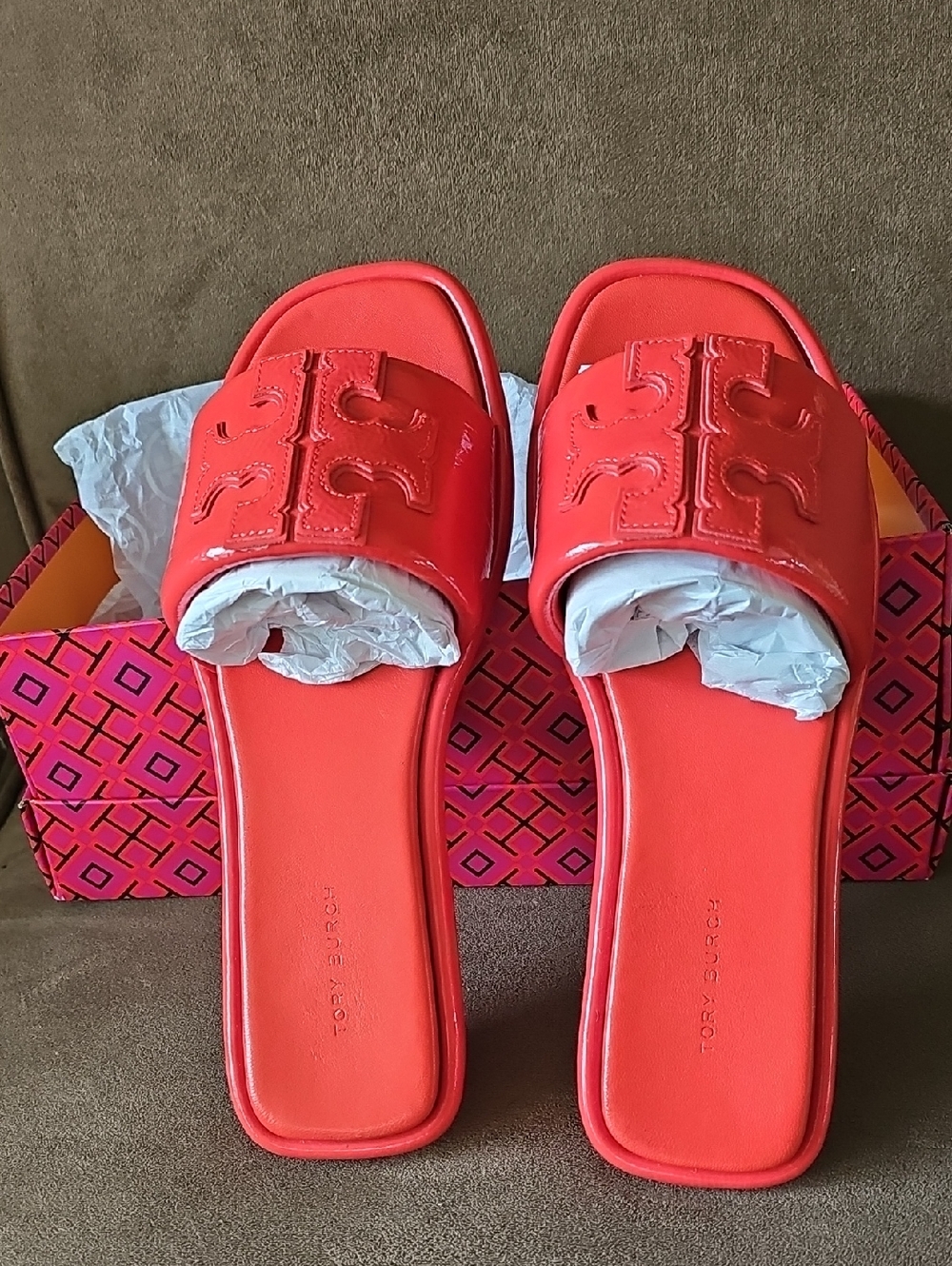 Tory Burch Red Slide Sandals 7.5